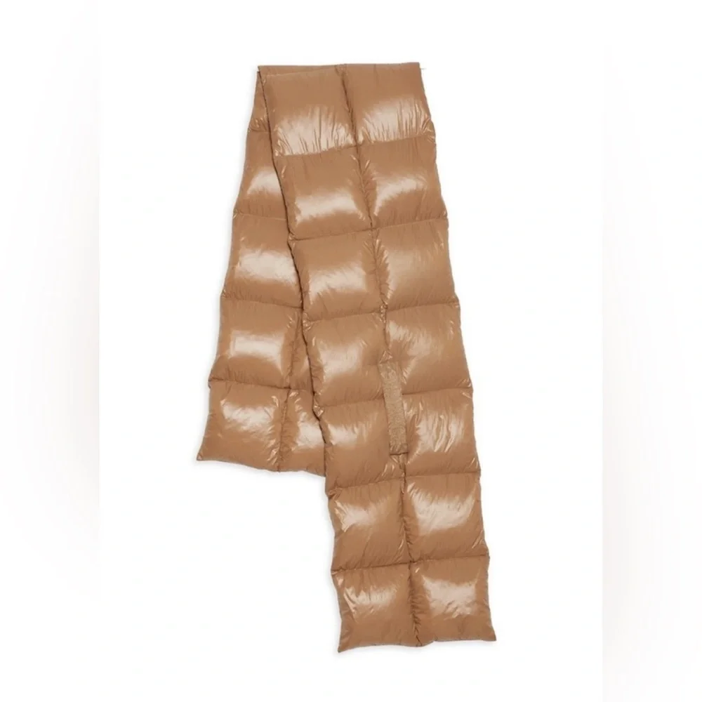 New! MACKAGE River Oversized Quilted Puffer Scarf Caramel Brown 🤎 OS NWT!